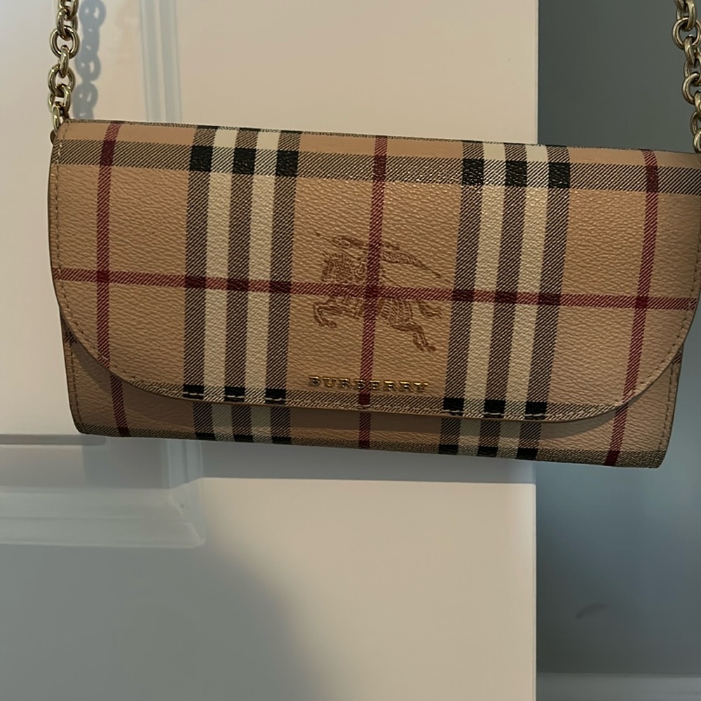Burberry Haymarket Check crossbody wallet